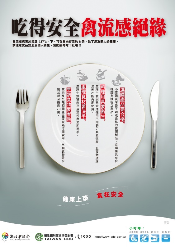 吃的安全禽流感絕緣海報